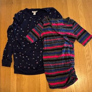 Motherhood Navy Maternity and Stripped Top